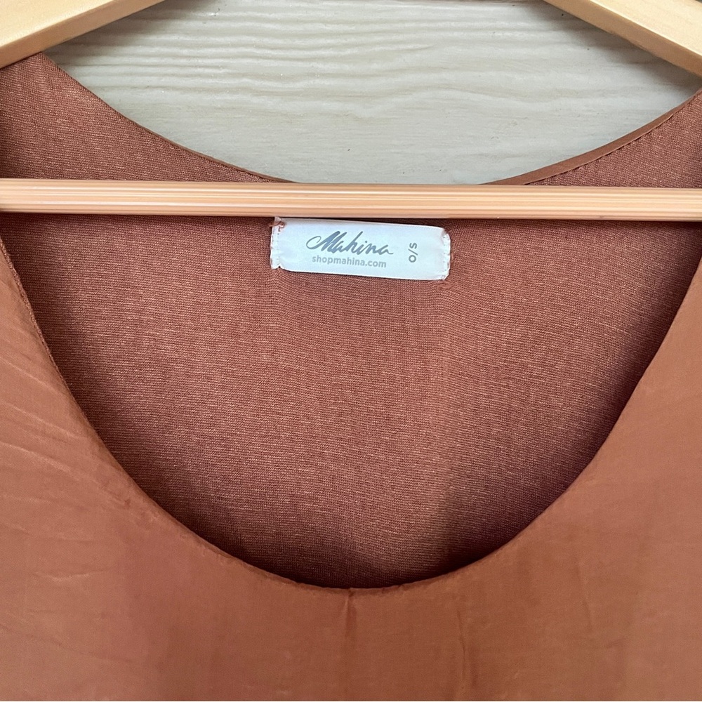 Mahina Rust Brown Women's Blouse - Picture 6 of 7